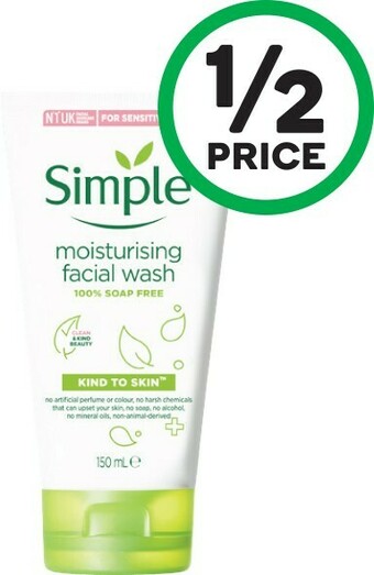 Woolworths Simple Kind to Skin Moisturising Facial Wash 150ml offer