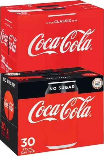 Coles Coca-Cola Soft Drink 30x375mL offer