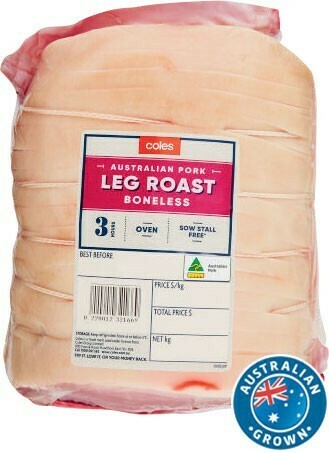 Coles Coles Australian Pork Leg Roast Boneless offer