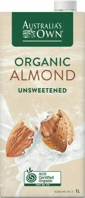 Coles Australiau2019s Own Organic Unsweetened Almond or Coconut Long Life Milk 1 Litre offer