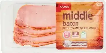Coles Coles Middle Bacon Rindless and Wood Smoked 200g offer