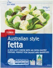 Coles Australian Style Fetta 200g