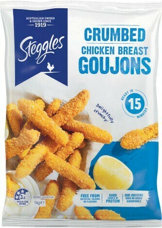 Coles Steggles Chicken Breast Goujons 1kg offer