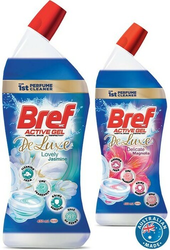 Coles Bref Deluxe Active Gel Toilet Cleaning Liquid 450mL offer