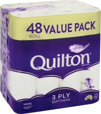 Coles Quilton 3 Ply Toilet Tissue 48 Pack offer