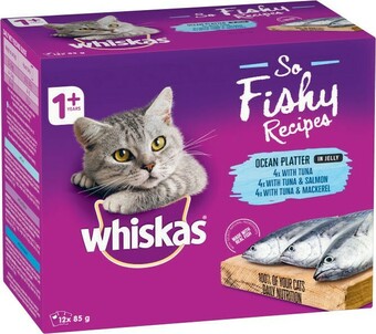 Coles Whiskas Oh So or Tasty Trios Cat Food 12x85g offer