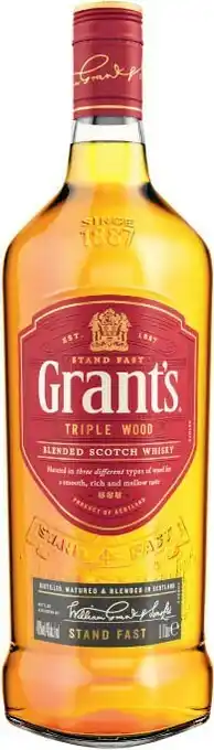 Coles Grantu2019s Triple Wood Scotch Whisky 1 Litre offer