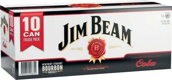 Coles Jim Beam White & Cola Cans 10x375mL offer