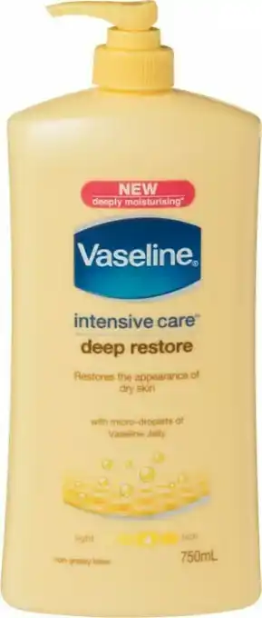 Coles Vaseline Intensive Care Deep Restore Body Lotion 750mL offer
