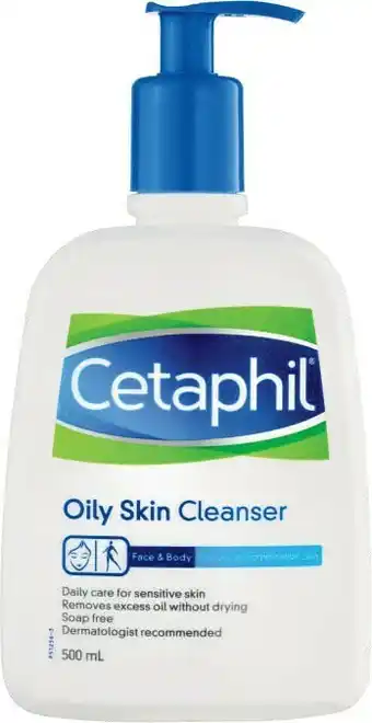 Coles Cetaphil Cleanser Oily Skin 500mL offer