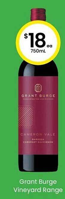 The Bottle O Grant burge vineyard range offer