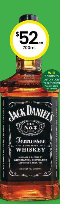 The Bottle O Jack daniel's tennessee whiskey offer