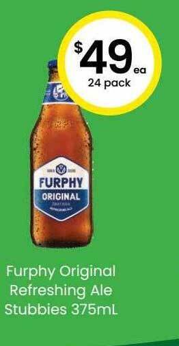 The Bottle O Furphy original refreshing ale stubbies 375ml offer