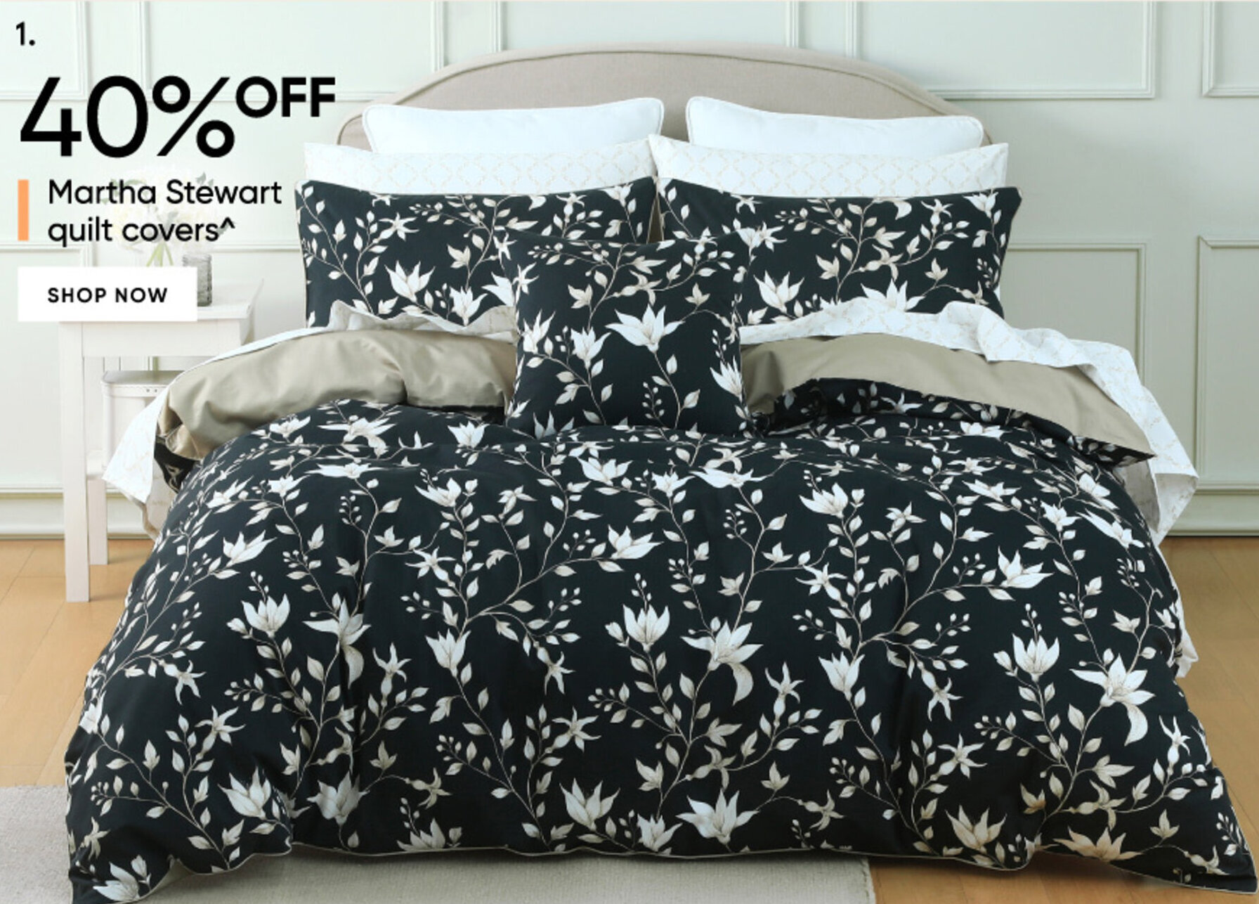 Martha Stewart Trailing Magnolia Quilt Cover Set offer at Myer