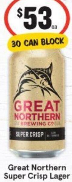 IGA Great Northern Super Crisp Lager offer