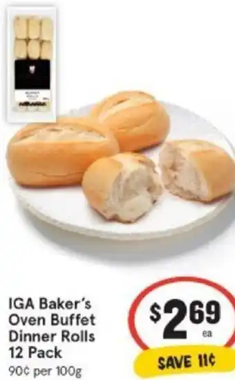 IGA IGA Baker's Oven Buffet Dinner Rolls 12 Pack offer
