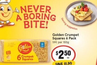 IGA Golden Crumpet Squares 6 Pack offer
