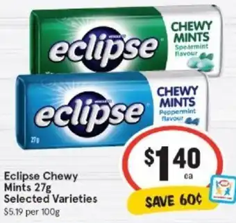 Eclipse Chewy Mints 27g Selected Varieties 100g