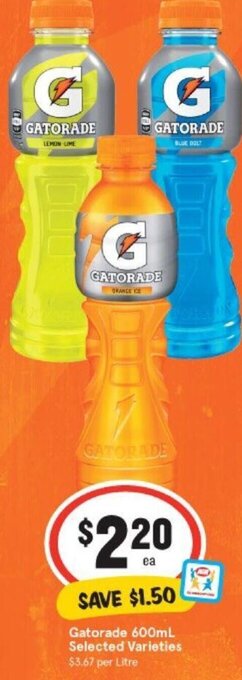 IGA Gatorade 600ml Selected Varieties offer