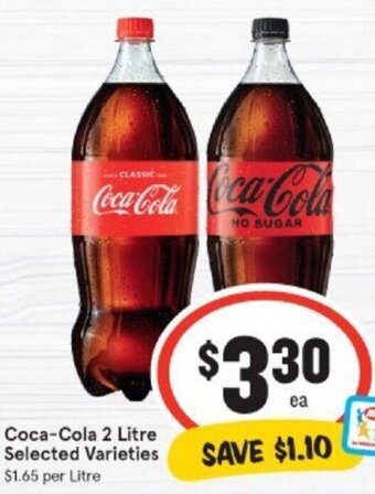 IGA Coca-Cola 2 Litre Selected Varieties offer
