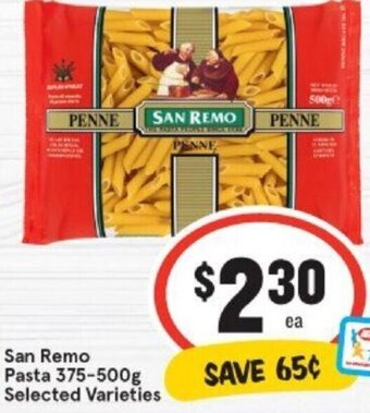 IGA San Remo Pasta 375-500g Selected Varieties offer