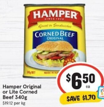 IGA Hamper Original or Lite Corned Beef 340g offer