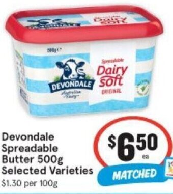 IGA Devondale Spreadable Butter 500g Selected Varieties offer
