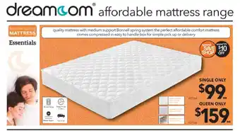 Cheap as Chips Dreamcom Mattress Essentials Queen offer