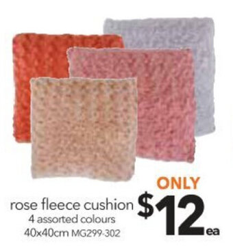 Cheap as Chips Rose Fleece Cushion 40x40cm offer