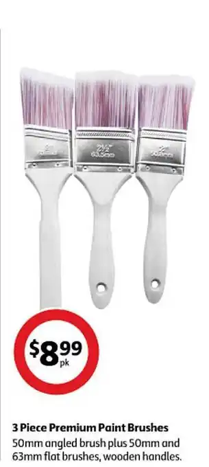 Coles 3 piece premium paint brushes offer