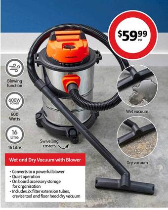 Wet and dry vacuum with blower