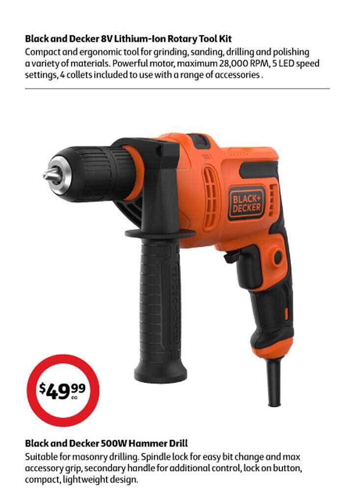 Black and decker 500w hammer drill offer at Coles