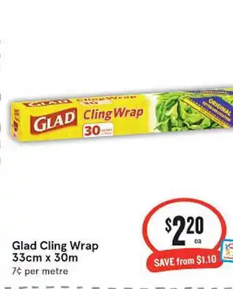 IGA Glad cling wrap 33cm x 30m offer