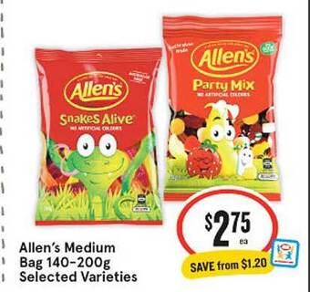 IGA Allen's medium bag 140-200g offer