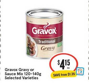 IGA Gravox gravy or sauce mix 120-140g offer