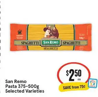 IGA San remo pasta 375g-500g offer