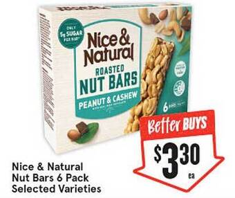 IGA Nice & natural nut bars 6 pack offer