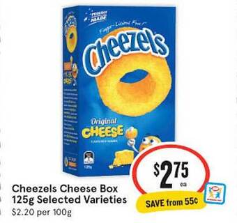 IGA Cheezels cheese box 125g offer