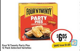 IGA Four'n twenty party pies 12 pack offer