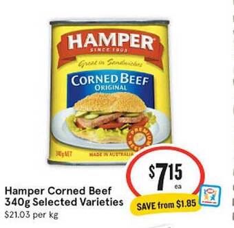 IGA Hamper corned beef 340g offer