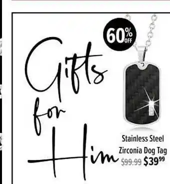 Shiels Stainless steel zirconia dog tag offer