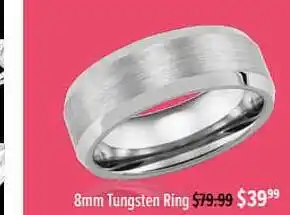 Shiels 8mmm tungsten ring offer