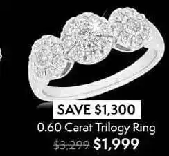 Shiels 0.60 carat trilogy ring offer