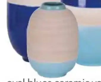 Cheap as Chips Oval Blues Ceramic Vase small offer