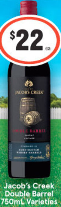 IGA Liquor Jacob's Creek Double Barrel 750ml Varieties offer