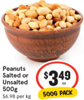 IGA Peanuts Salted Or Unsalted 500g offer