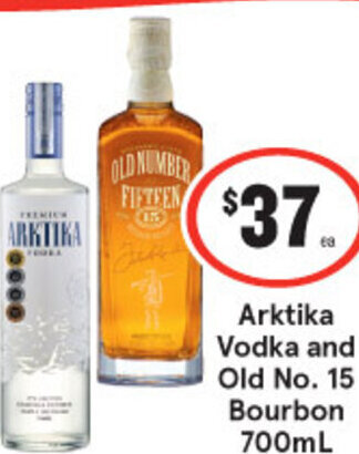 IGA Arktika Vodka And Old No. 15 Bourbon 700ml offer