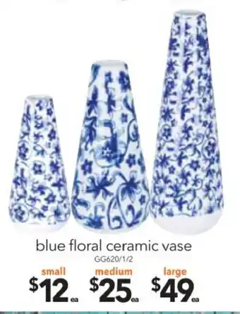 Cheap as Chips Blue Floral Ceramic Vase small offer