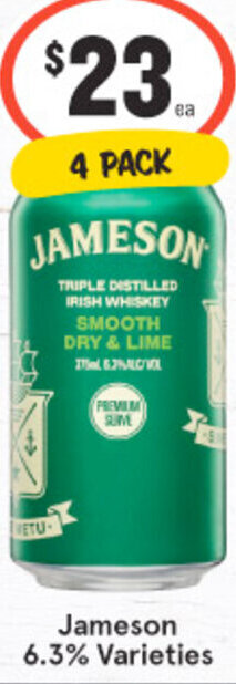IGA Liquor Jameson 6.3% Varieties offer