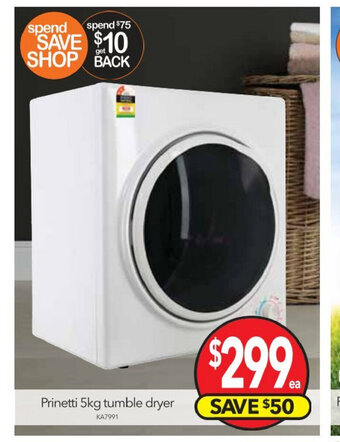 Cheap as Chips Prinetti 5kg Tumble Dryer offer